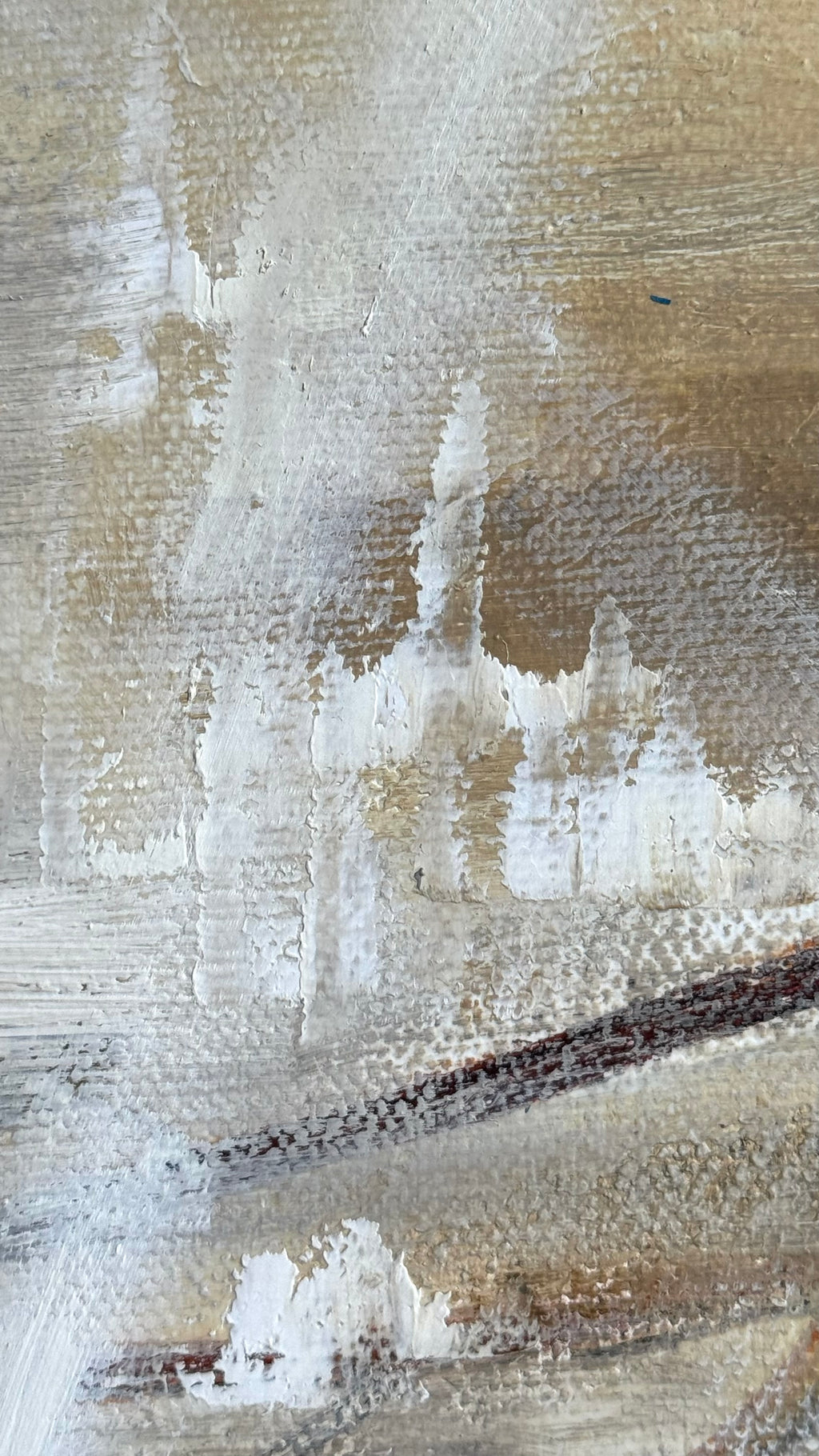 Silent Witness-Textured Contemporary Painting, Neutral Abstract Figurative Wall Art, Original Mixed Media Canvas