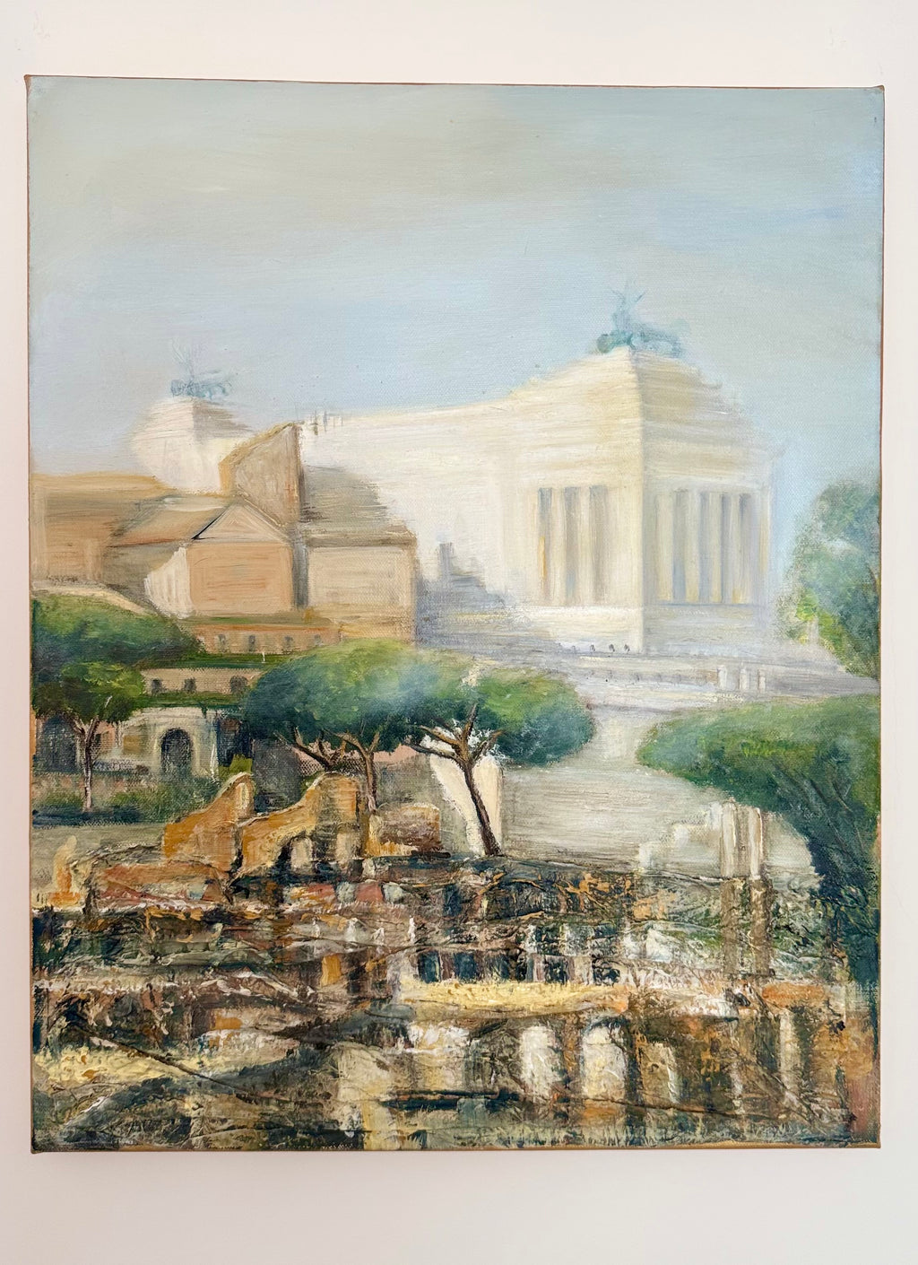 Rome Abstract Cityscape Painting — Ruins and Continuum
