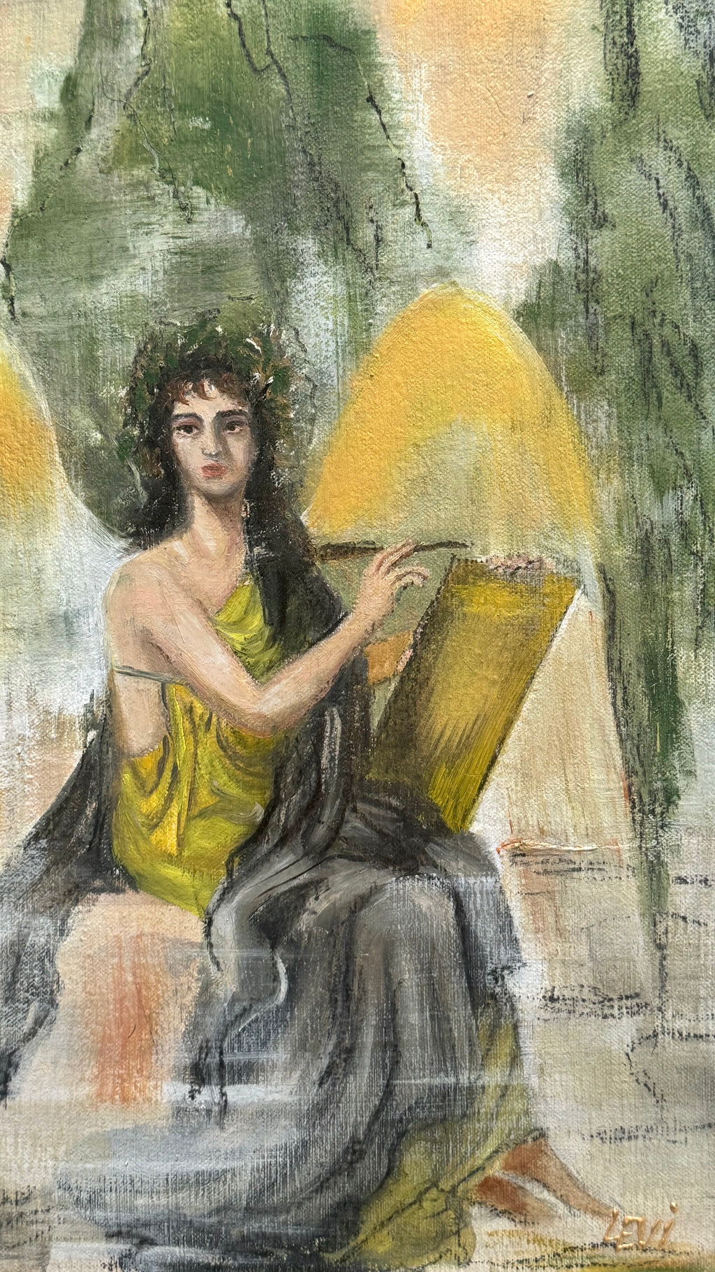 Figurative painting for calm modern interior decor